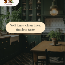Elegant Green Kitchen with Vintage Charm and Soft Tones