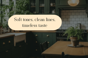 Elegant Green Kitchen with Vintage Charm and Soft Tones
