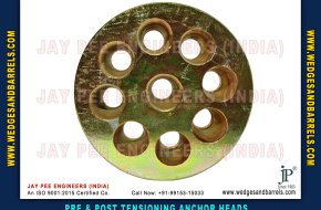 Post Tensioning wedges and barrels, pre stressed anchor grip system, anchor heads plates manufacturers exporters in India UAE Spain Oman Bangladesh South Africa Kuwait